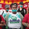 Nhân viên hãng McDonald biểu tình phản đối nạn lạm dụng tình dục. (Nguồn: Getty)