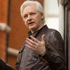 Ảnh tư liệu: Nhà sáng lập WikiLeaks Julian Assange tại đại sứ quán Ecuador ở Anh tháng 5/2017. (Nguồn: PA/TTXVN)