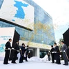 Lễ khai trương Văn phòng Liên lạc liên Triều ở thị trấn Kaesong của Triều Tiên ngày 14/9. (Nguồn: Yonhap/TTXVN)