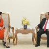 Thủ tướng Nguyễn Xuân Phúc tiếp bà Cecila Piccioni, Đại sứ Italy đến chào từ biệt kết thúc nhiệm kỳ công tác tại Việt Nam. (Ảnh Thống Nhất/TTXVN)