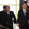 Thứ trưởng Bộ Thống nhất Hàn Quốc cho biết Thứ trưởng Chun Hae-sung và người đồng cấp Triều Tiên Jon Jong-su. (Nguồn: Getty)