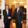 Thủ tướng Trung Quốc Lý Khắc Cường và Thủ tướng Singapore Lý Hiển Long. (Nguồn: straitstimes)