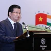 Phó Thủ tướng Trịnh Đình Dũng phát biểu tại Diễn đàn doanh nghiệp Việt Nam-Ấn Độ. (Ảnh: Lâm Khánh/TTXVN)