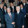 Thủ tướng Nhật Bản Tomiichi Murayama và Tổng Bí thư Đỗ Mười trong khuôn khổ chuyến thăm chính thức Nhật Bản từ 18-19/4/1995. (Ảnh: Xuân Lâm/TTXVN)