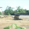 Cầu Ngòi Thia thời điểm bị sập tháng 10/2017.