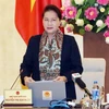 Chủ tịch Quốc hội Nguyễn Thị Kim Ngân phát biểu bế mạc phiên họp. (Ảnh: Trọng Đức/TTXVN)