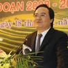 Bộ trưởng Bộ Giáo dục và Đào tạo Phùng Xuân Nhạ phát biểu tại hội nghị. (Ảnh: Tuấn Anh/TTXVN)