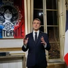 Tổng thống Pháp Emmanuel Macron phát biểu thông điệp Năm mới. (Nguồn: AFP)