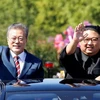 Tổng thống Hàn Quốc Moon Jae-in và nhà lãnh đạo Triều Tiên Kim Jong-un. (Nguồn: Reuters)