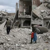 Khung cảnh đổ nát tại Đông Ghouta, tỉnh Daraa ở Tây Nam Syria. (Nguồn: Reuters)