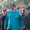Tổng thống Venezuela Nicolas Maduro đã thị sát một căn cứ quân sự ở thành phố Valencia. (Nguồn: Reuters)