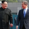 Tổng thống Hàn Quốc Moon Jae-in và nhà lãnh đạo Triều Tiên Kim Jong-un. (Nguồn: TheHill)