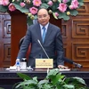 Thủ tướng Nguyễn Xuân Phúc phát biểu tại Phiên họp của Thường trực Chính phủ về tình hình Tết Nguyên đán Kỷ Hợi và những nhiệm vụ trọng tâm sau Tết. (Ảnh: Thống Nhất/TTXVN)