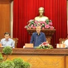 Thường trực Ban Bí thư Trần Quốc Vượng phát biểu tại buổi làm việc với Tỉnh ủy Tiền Giang. (Ảnh: Minh Trí/TTXVN)