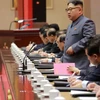 Nhà lãnh đạo Triều Tiên Kim Jong-un phát biểu trong một cuộc họp ở Bình Nhưỡng. (Nguồn: AP)