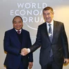 Thủ tướng Nguyễn Xuân Phúc hội kiến Thủ tướng Cộng hòa Séc Andrej Babiš bên lề Hội nghị thường niên Diễn đàn Kinh tế thế giới (WEF) tại Davos (Thụy Sĩ), sáng 25/1/2019 (theo giờ địa phương). (Ảnh: Thống Nhất/TTXVN)