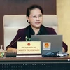Chủ tịch Quốc hội Nguyễn Thị Kim Ngân điều hành bế mạc Phiên họp thứ 33 của Ủy ban Thường vụ Quốc hội. (Ảnh: Trọng Đức/TTXVN)