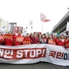 Phe đối lập ở Hàn Quốc biểu tình phản đối Chính quyền Tổng thống Moon Jae-in. (Nguồn: EPA)