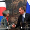 Ngoại trưởng Nga Sergei Lavrov với người đồng cấp Hàn Quốc Kang Kyung-wha. (Nguồn: THX)