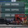 Hàng hóa Trung Quốc được xếp tại cảng Long Beach ở bang California, Mỹ ngày 10/5/2019. (Nguồn: AFP/TTXVN)