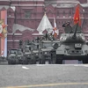 Xe tăng T-34 tại lễ diễu binh kỷ niệm Ngày Chiến thắng trên Quảng trường Đỏ ở thủ đô Moskva, Nga, ngày 9/5/2019. (Nguồn: AFP/TTXVN)