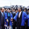 Thủ tướng Nguyễn Xuân Phúc cùng Phu nhân dự Lễ hội hoa sen Nhật-Việt. (Ảnh: Thống Nhất/TTXVN)