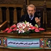 Chủ tịch Quốc hội Iran Ali Larijani phát biểu trong cuộc họp báo tại Tehran. (Nguồn: AFP/TTXVN)