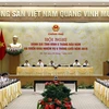 Thủ tướng Nguyễn Xuân Phúc phát biểu kết luận hội nghị. (Ảnh: Thống Nhất/TTXVN)