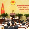 Chủ tịch Hội đồng nhân dân thành phố Hà Nội Nguyễn Thị Bích Ngọc phát biểu khai mạc kỳ họp thứ chín. (Ảnh: Lâm Khánh/TTXVN)