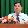 Ông Lâm Hoàng Nghiệp, tân Phó Chủ tịch Ủy ban Nhân dân tỉnh Sóc Trăng phát biểu. (Ảnh: Trung Hiếu/TTXVN)
