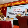 Bà Trương Thị Mai, Ủy viên Bộ Chính trị, Bí thư Trung ương Đảng, Trưởng Ban Dân vận Trung ương phát biểu chỉ đạo Hội nghị. (Ảnh: Doãn Tấn/TTXVN)