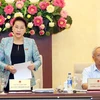 Chủ tịch Quốc hội Nguyễn Thị Kim Ngân chủ trì và phát biểu khai mạc Phiên họp thứ 35 của Ủy ban Thường vụ Quốc hội. (Ảnh: Trọng Đức/TTXVN)