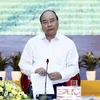 Thủ tướng Nguyễn Xuân Phúc chủ trì buổi làm việc của Tiểu ban Kinh tế-Xã hội Đại hội XIII với các địa phương khu vực miền núi phía Bắc. (Ảnh: Thống Nhất/TTXVN)