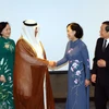Trưởng Ban Dân vận Trung ương Trương Thị Mai hội kiến Phó Chủ tịch Quốc hội Mohammed Bin Abdullah Al-Sulaiti. (Ảnh: Ngự Bình/TTXVN)