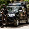 Lực lượng an ninh Ai Cập gác tại khu vực ngoại ô thủ đô Cairo. (Nguồn: AFP/TTXVN)