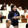 Bà Hồ Thị Cẩm Đào phát biểu tại Quốc hội. (Ảnh: Văn Điệp/TTXVN)