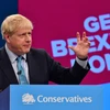 Thủ tướng Anh Boris Johnson phát biểu tại hội nghị của đảng Bảo thủ tại Manchester, Tây Bắc Anh ngày 2/10/2019. (Nguồn: AFP/TTXVN)