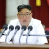 Nhà lãnh đạo Triều Tiên Kim Jong-un chủ trì phiên họp ngày thứ 2 trong kỳ họp toàn thể lần thứ 5 Ủy ban Trung ương đảng Lao động Triều Tiên khóa VII ở thủ đô Bình Nhưỡng ngày 29/12/2019. (Nguồn: Yonhap/TTXVN)
