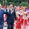 Thủ tướng Chính phủ Nguyễn Xuân Phúc và Thủ tướng Chính phủ nước Cộng hòa Dân chủ Nhân dân Lào Thongloun Sisoulith. (Nguồn: TTXVN)
