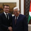Tổng thống Palestine Mahmoud Abbas đón, hội đàm với người đồng cấp Pháp Emmanuel Macron tại thành phố Ramallah. (Nguồn: Wafa)