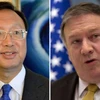 Ủy viên Quốc vụ Trung Quốc Dương Khiết Trì và Ngoại trưởng Mỹ Mike Pompeo. (Nguồn: urdupoint.com)