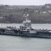 Ảnh tư liệu: Tàu sân bay Charles de Gaulle tới cảng Brest, miền tây nước Pháp, ngày 13/3/2020. (Nguồn: AFP/TTXVN)