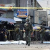  Cảnh sát và binh sỹ Philippines được triển khai tại hiện trường một vụ tấn công ở tỉnh Sulu ngày 27/1/2019. (Nguồn: AFP/TTXVN)