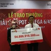 Đây là lần thứ năm, Vietlott tổ chức trao giải Jackpot trị giá hàng chục tỷ đồng cho người chơi. (Ảnh: Vietlott)