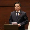 Bộ trưởng Bộ Giao thông Vận tải Nguyễn Văn Thể trong phiên chất vấn tại Quốc hội sáng 5/6. (Ảnh: TTXVN)