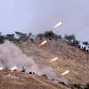 Một cuộc tập trận của quân đội Triều Tiên. (Nguồn: AFP-TTXVN)