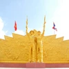 Khánh thành Đài tưởng niệm Liên minh chiến đấu Việt Nam – Lào tại Champasac. (Ảnh: Phạm Kiên/Vietnam+)