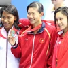Vận động viên Nguyễn Thị Ánh Viên mang 8 Huy chương Vàng về cho Việt Nam tại Sea Games 28. (Ảnh: Quốc Khánh/TTXVN)