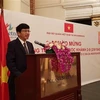 Đại sứ Việt Nam tại Mozambique Lê Huy Hoàng phát biểu khai mạc buổi lễ. (Nguồn: Đình Lượng - TTXVN/Vietnam+)