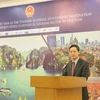 Đại sứ Việt Nam tại Indonesia Phạm Vinh Quang phát biểu tại hội thảo. (Nguồn: Đỗ Quyên - TTXVN/Vietnam+) 